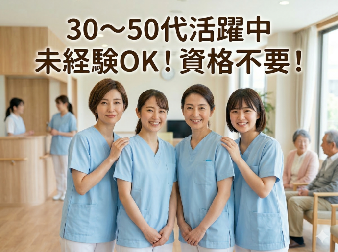 資格不要／未経験者活躍中／シフト調整可／力仕事ほぼゼロ／平均残業10時間以下／社会保険完備／週3日〜勤務ok／医療行為なし／日払い可・週払い可/ms270101