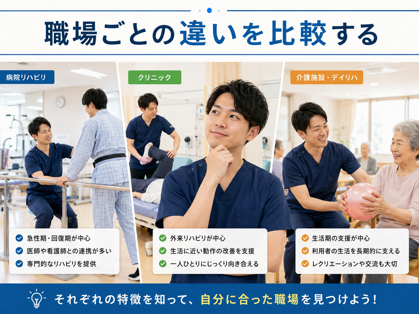 職場ごとの違いを比較する