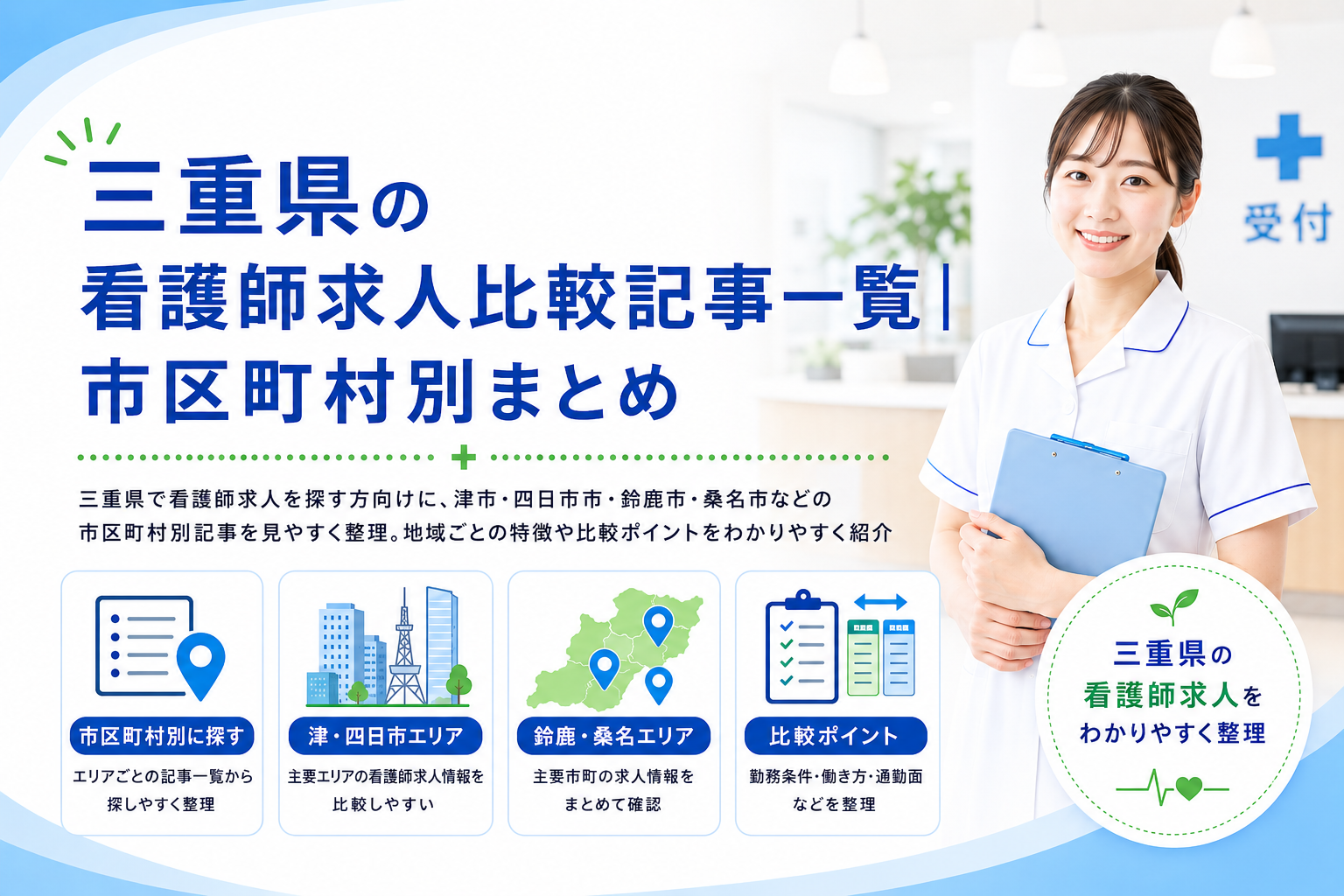 三重県の看護師求人比較記事一覧｜市区町村別まとめ